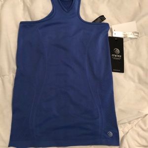 NWT MPG seamless cobalt front racer neckline s/m